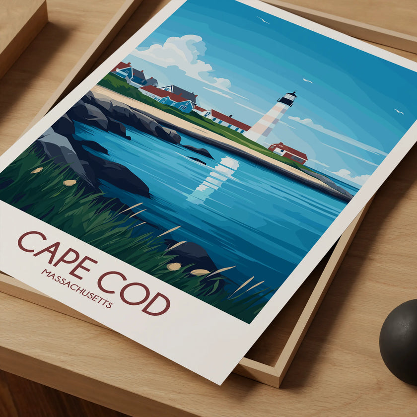 Cape Cod Retro Travel Illustration