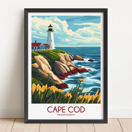 Cape Cod Retro Travel Illustration