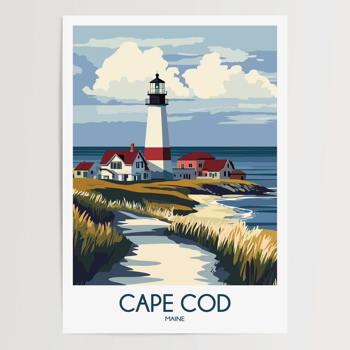 Cape Cod Vintage Style Print