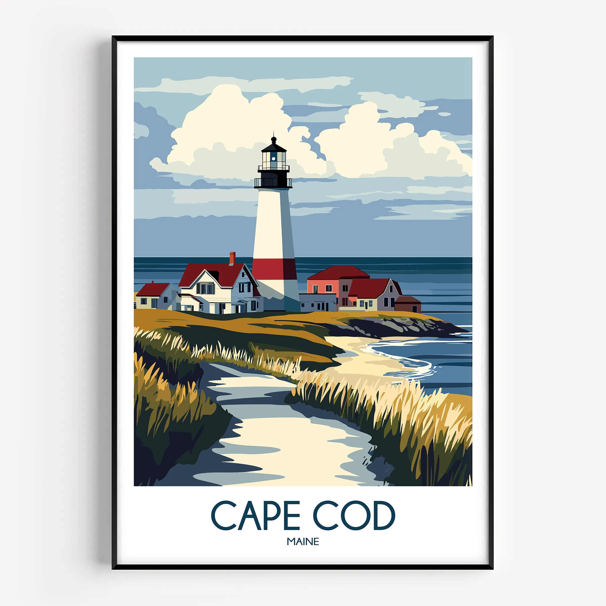 Cape Cod Vintage Style Print