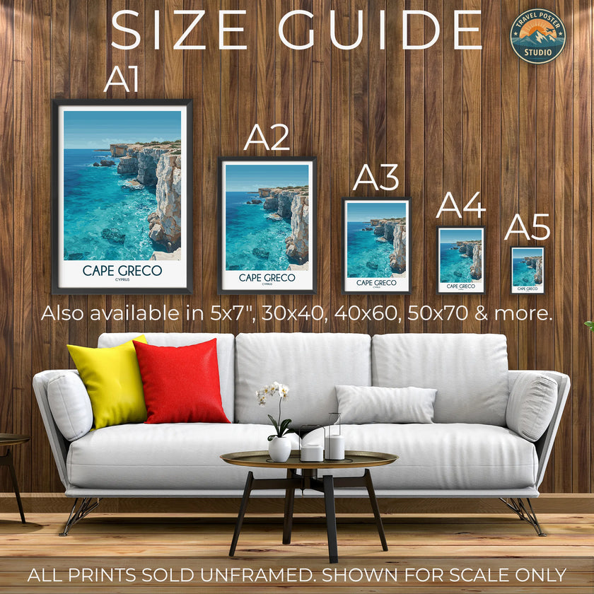 Cape Greco Modern Travel Poster