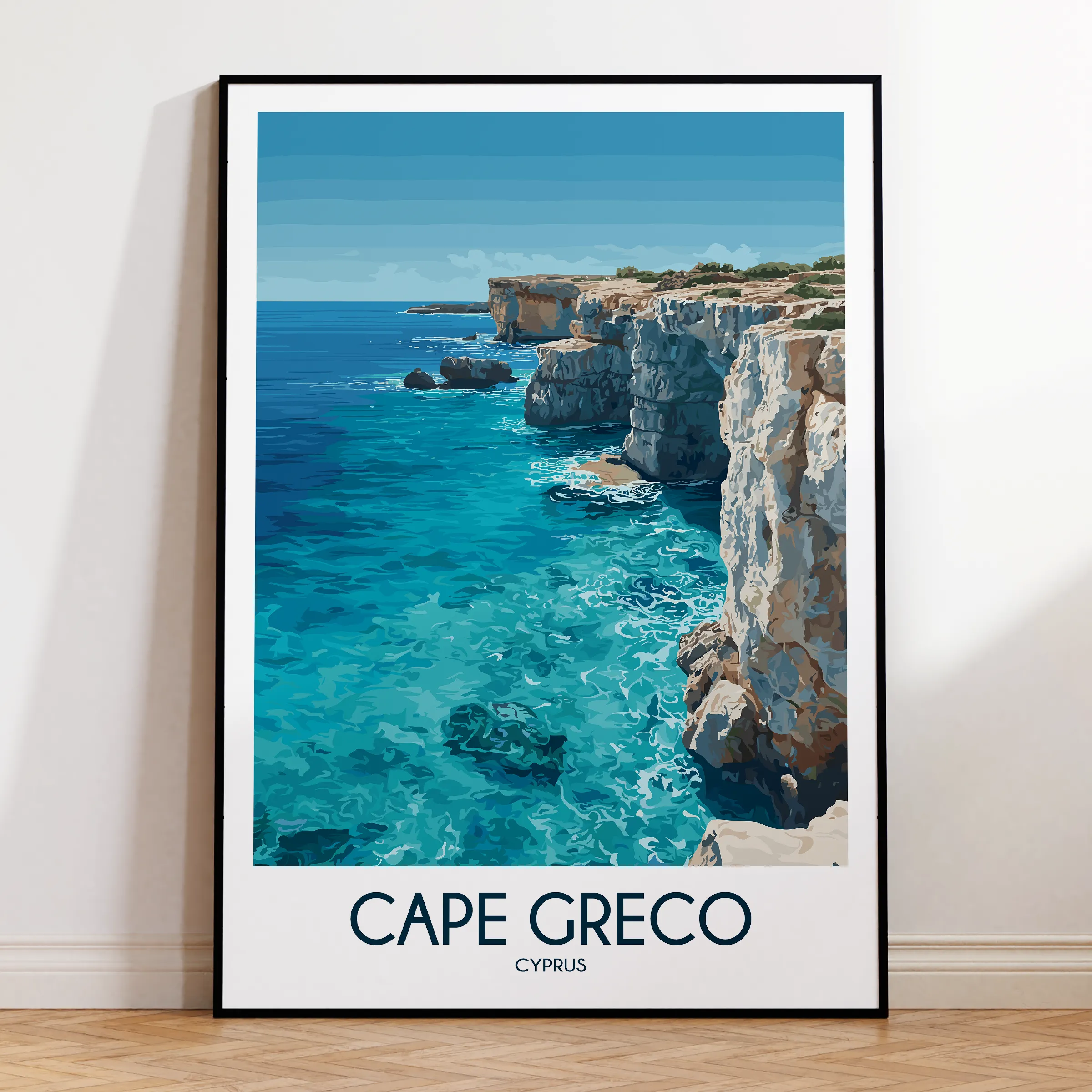 Cape Greco Retro Travel Illustration