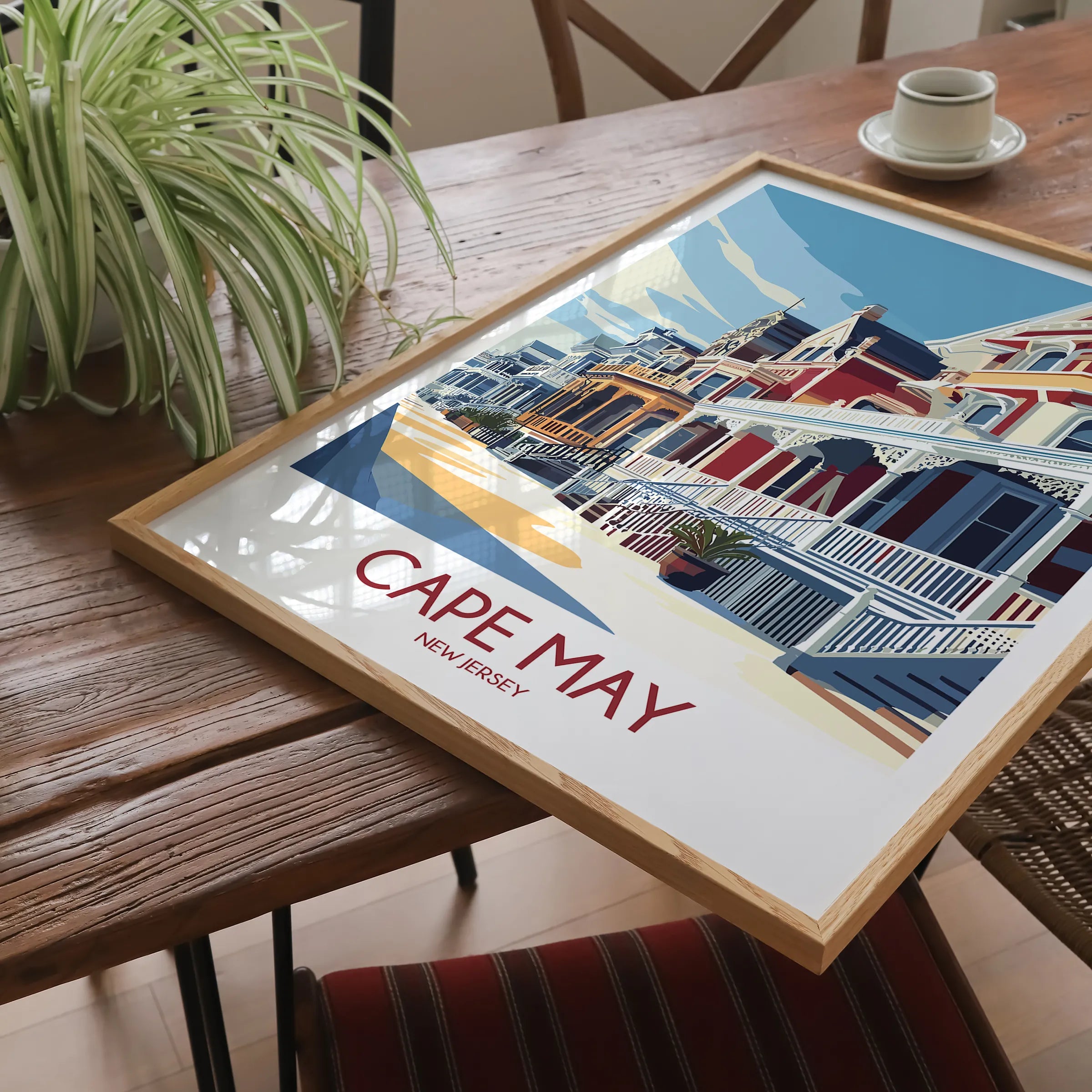 Cape May Retro Travel Illustration