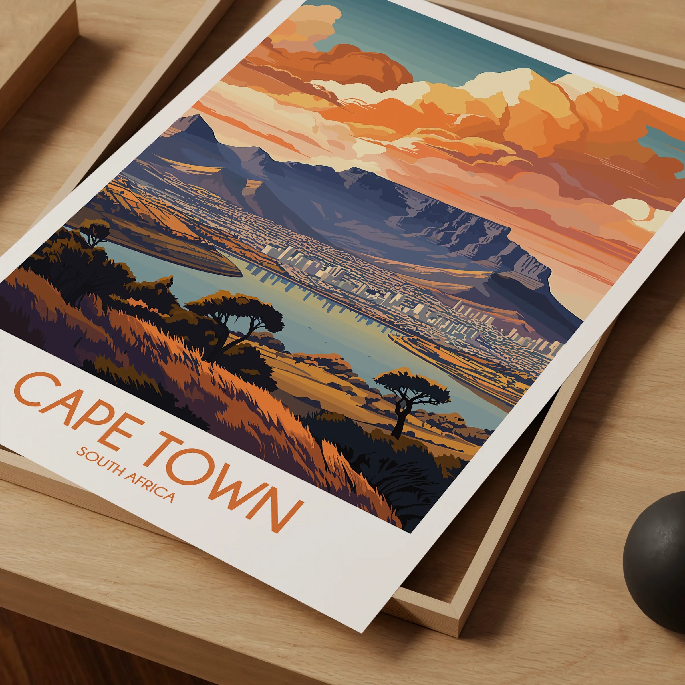 Cape Town Retro Travel Illustration