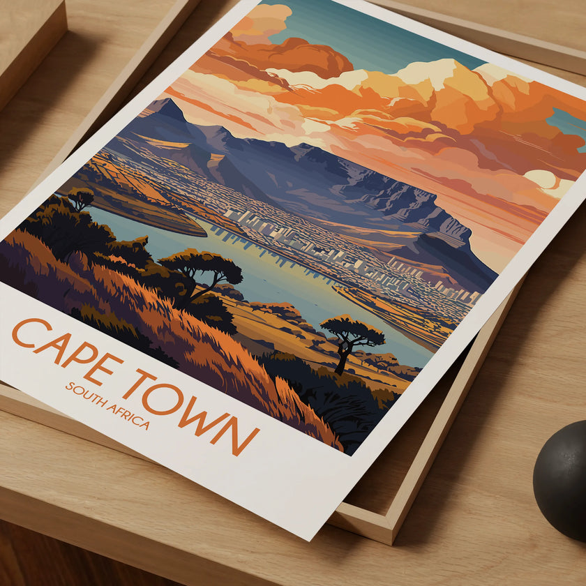 Cape Town Retro Travel Illustration