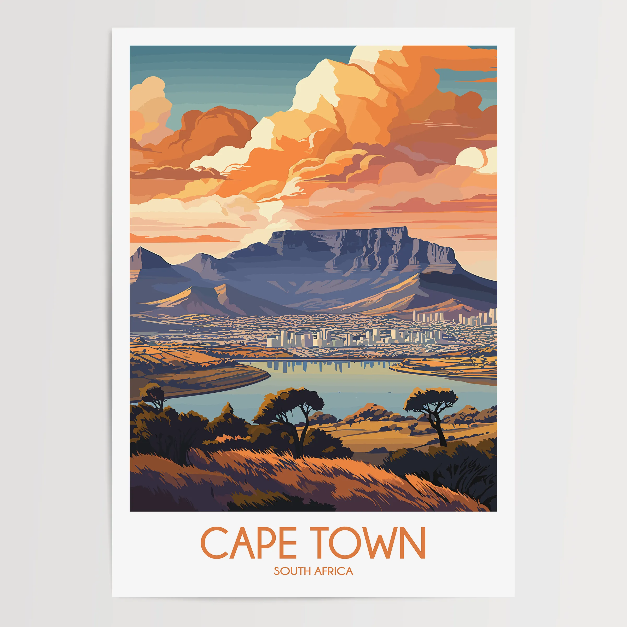 Cape Town Vintage Style Print