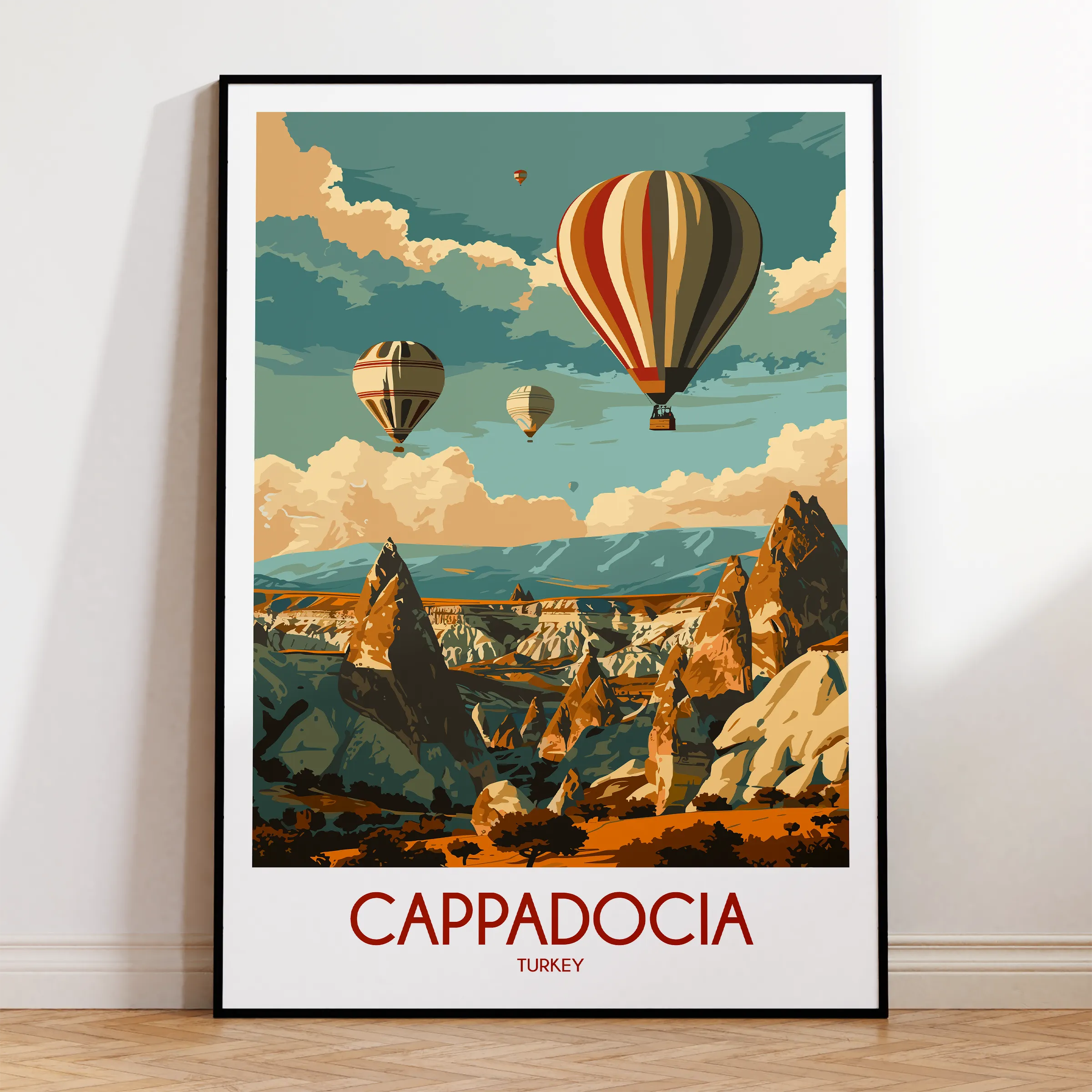 Cappadocia Retro Travel Illustration