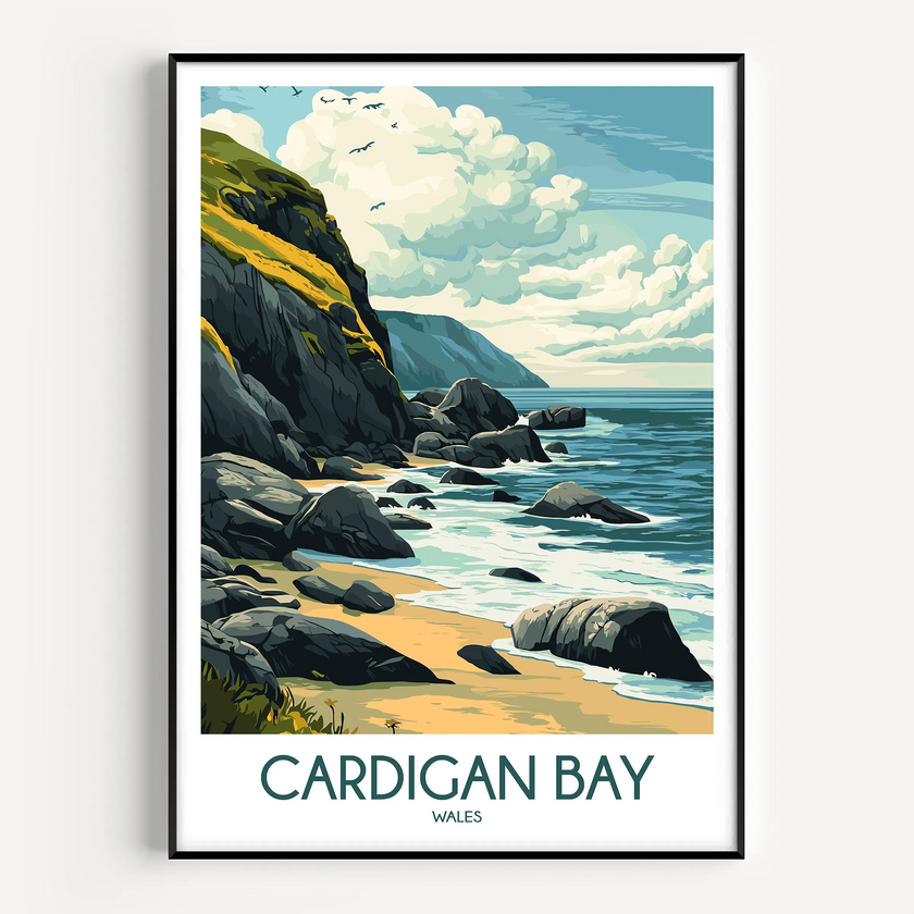 Cardigan Bay Retro Travel Illustration