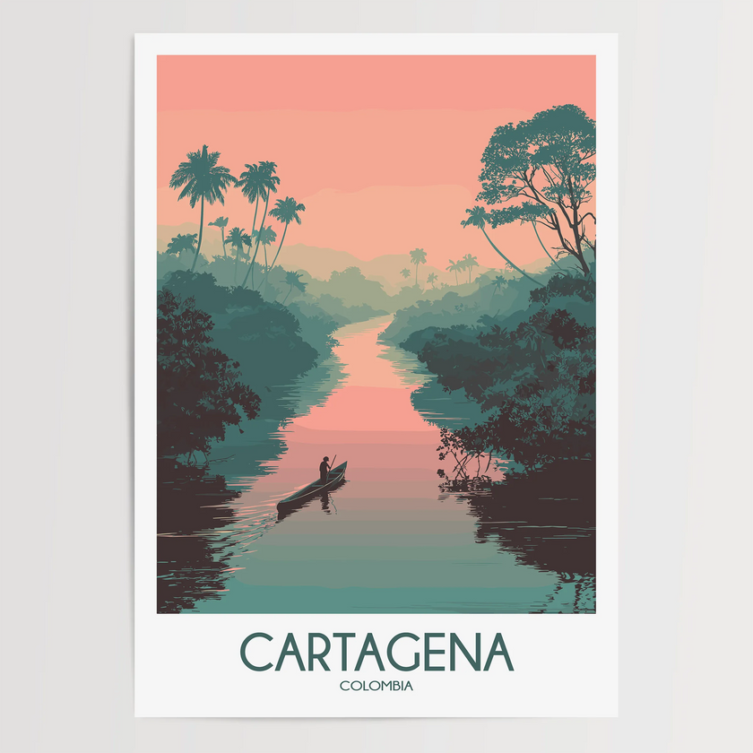 Cartagena Retro Travel Illustration