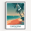 Cartagena Retro Travel Illustration