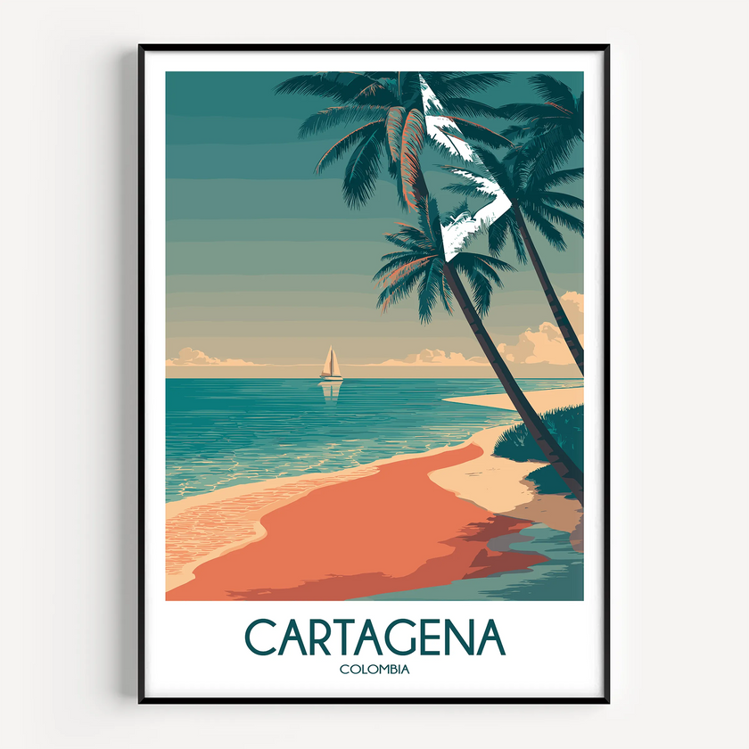 Cartagena Retro Travel Illustration