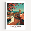 Cartagena Retro Travel Illustration