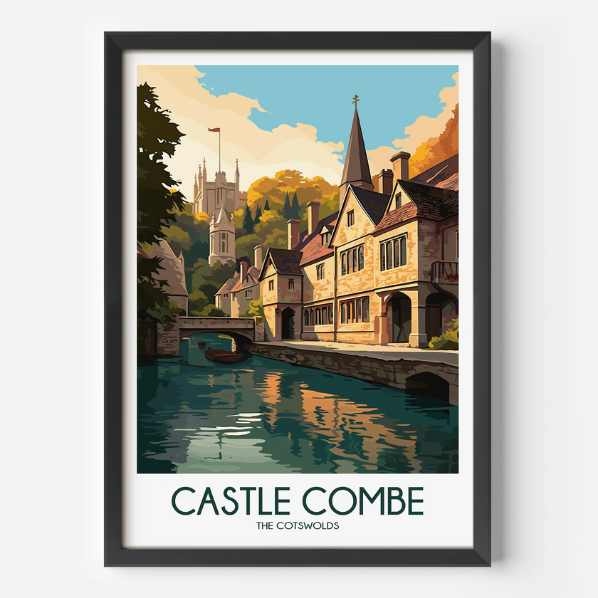 Castle Combe Vintage Style Print