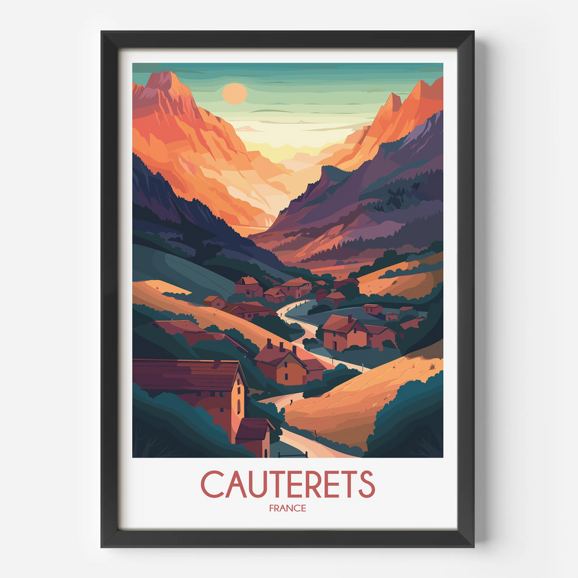 Cauterets Modern Travel Poster