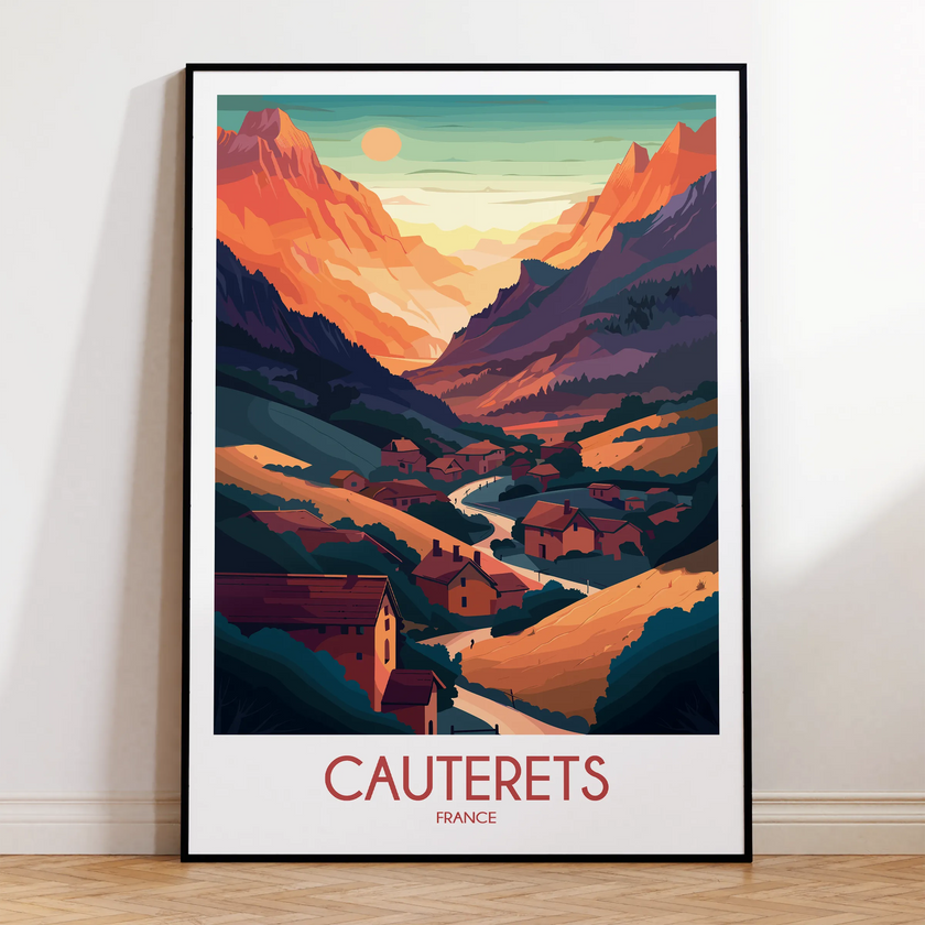Cauterets Vintage Style Print