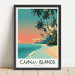 Cayman Islands Vintage Style Print