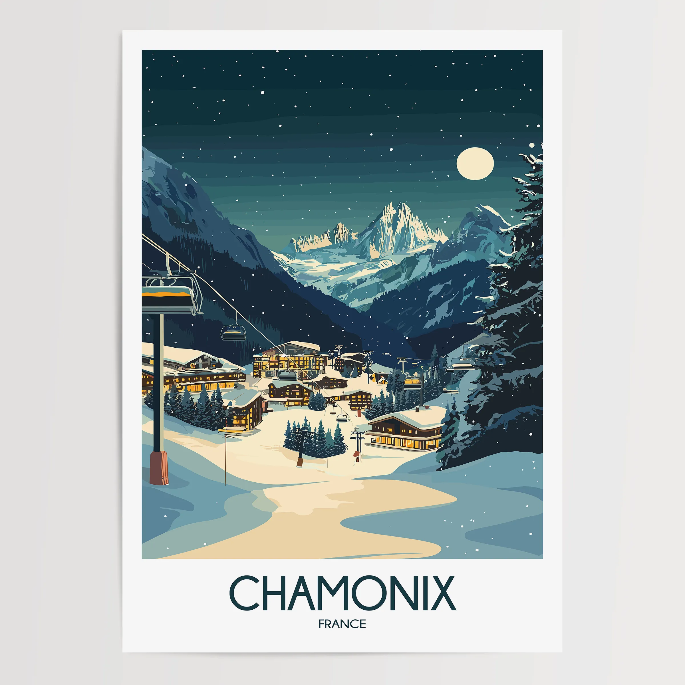 Chamonix Modern Travel Poster