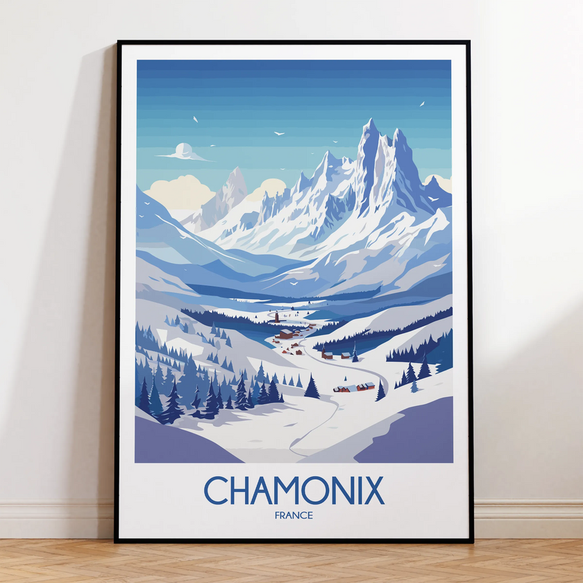 Chamonix Modern Travel Poster