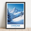 Chamonix Retro Travel Illustration