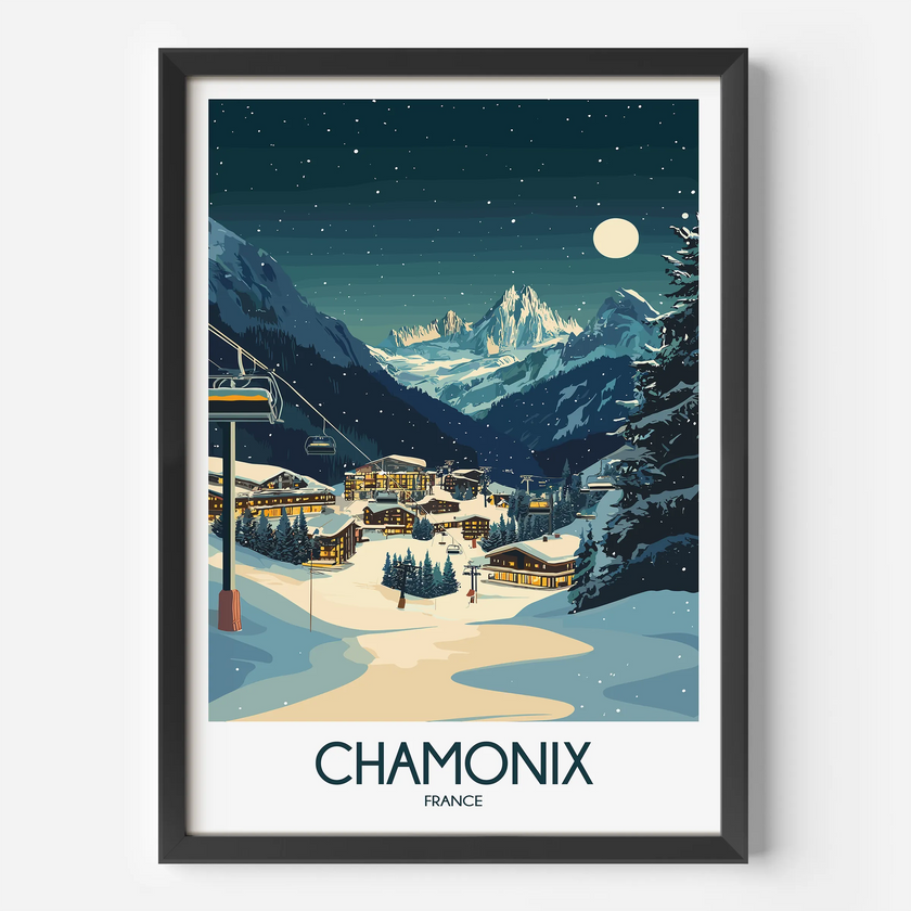 Chamonix Souvenir Poster Print