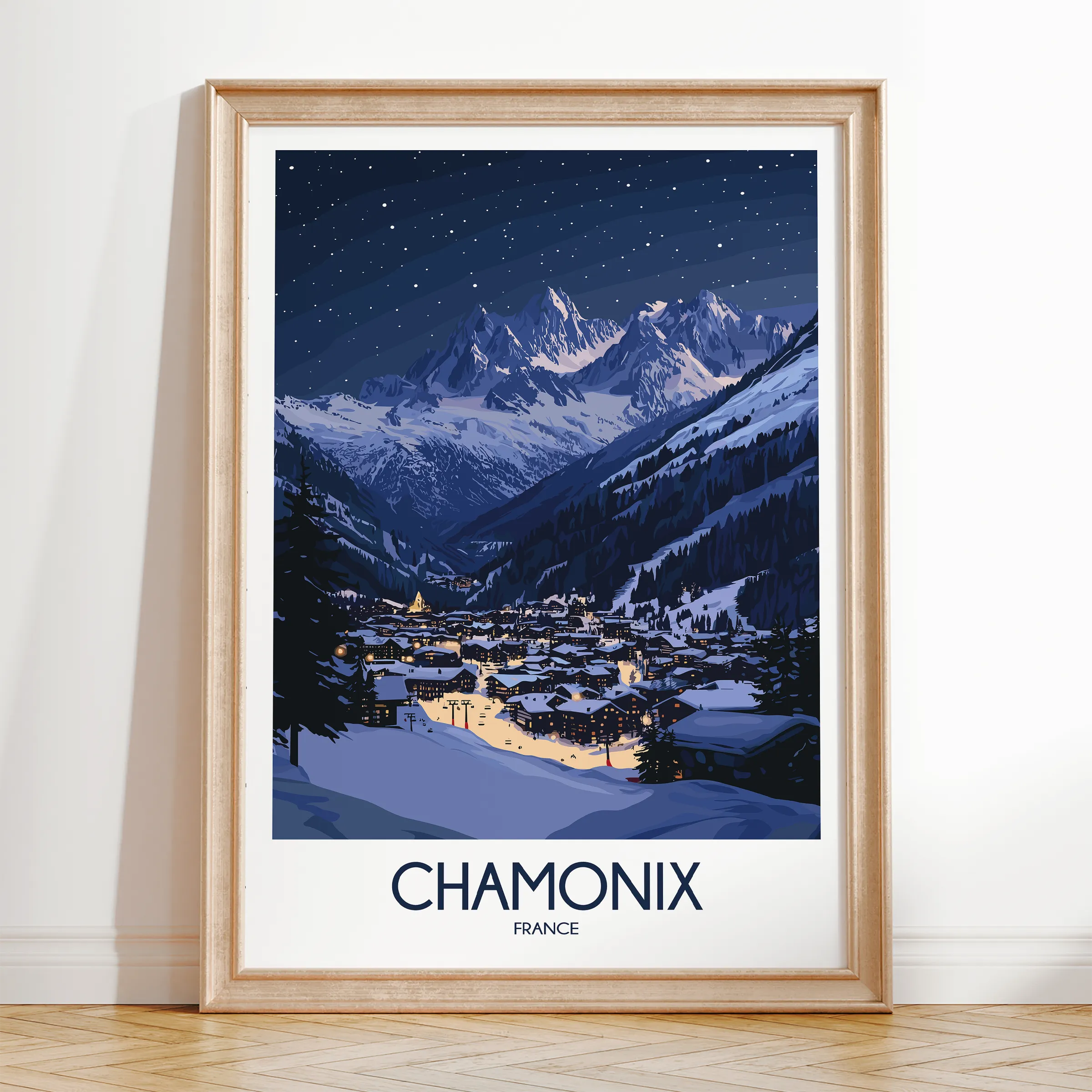 Chamonix Vintage Style Print