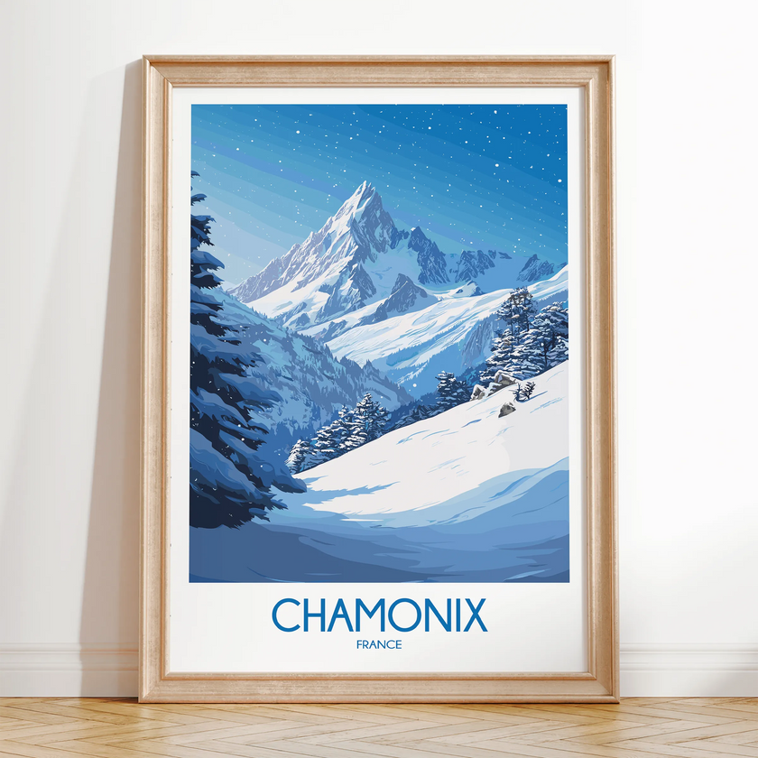Chamonix Vintage Style Print