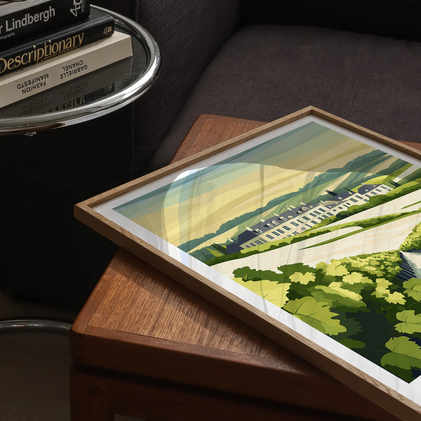Champagne Retro Travel Illustration