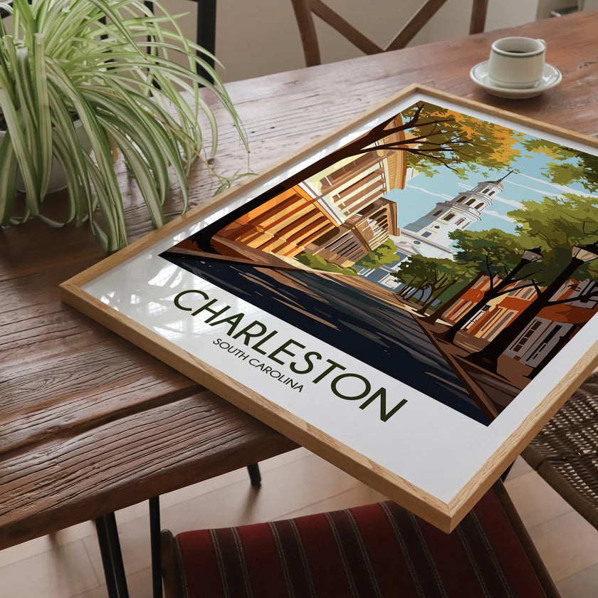 Charleston Retro Travel Illustration