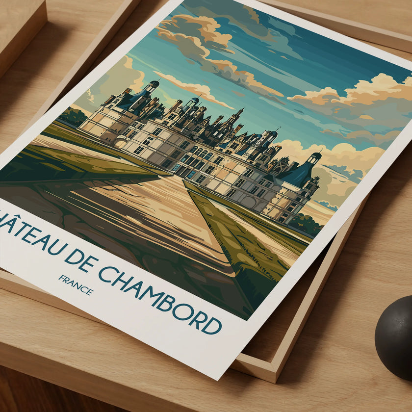 Chateau De Chambord Modern Travel Poster