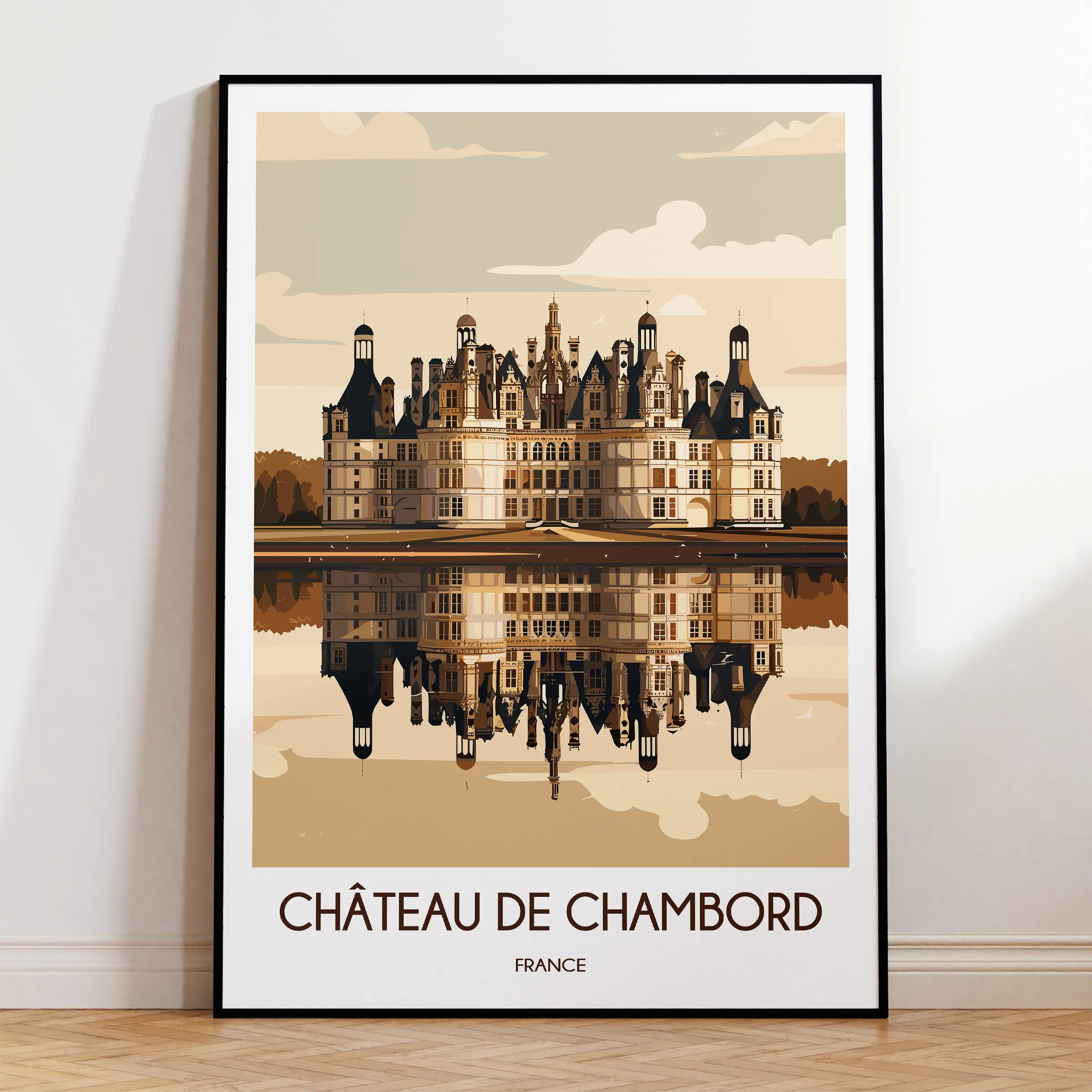 Chateau De Chambord Modern Travel Poster