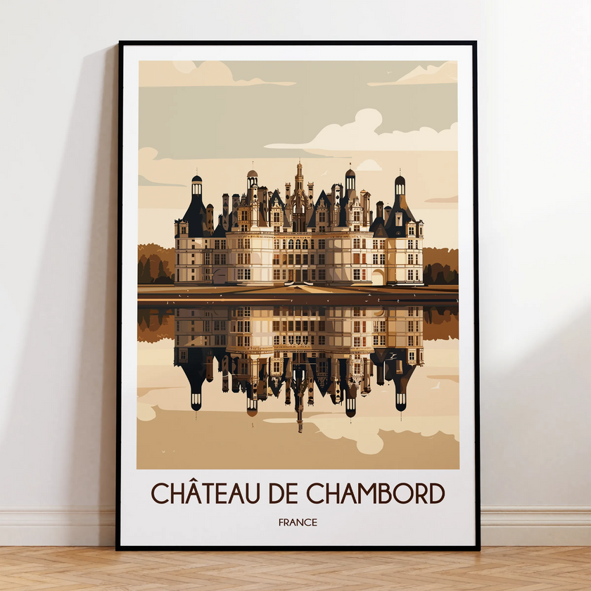 Chateau De Chambord Modern Travel Poster