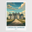 Chateau De Chambord Retro Travel Illustration
