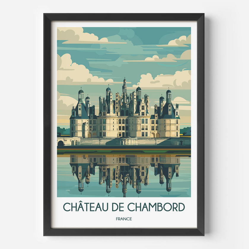 Chateau De Chambord Vintage Style Print