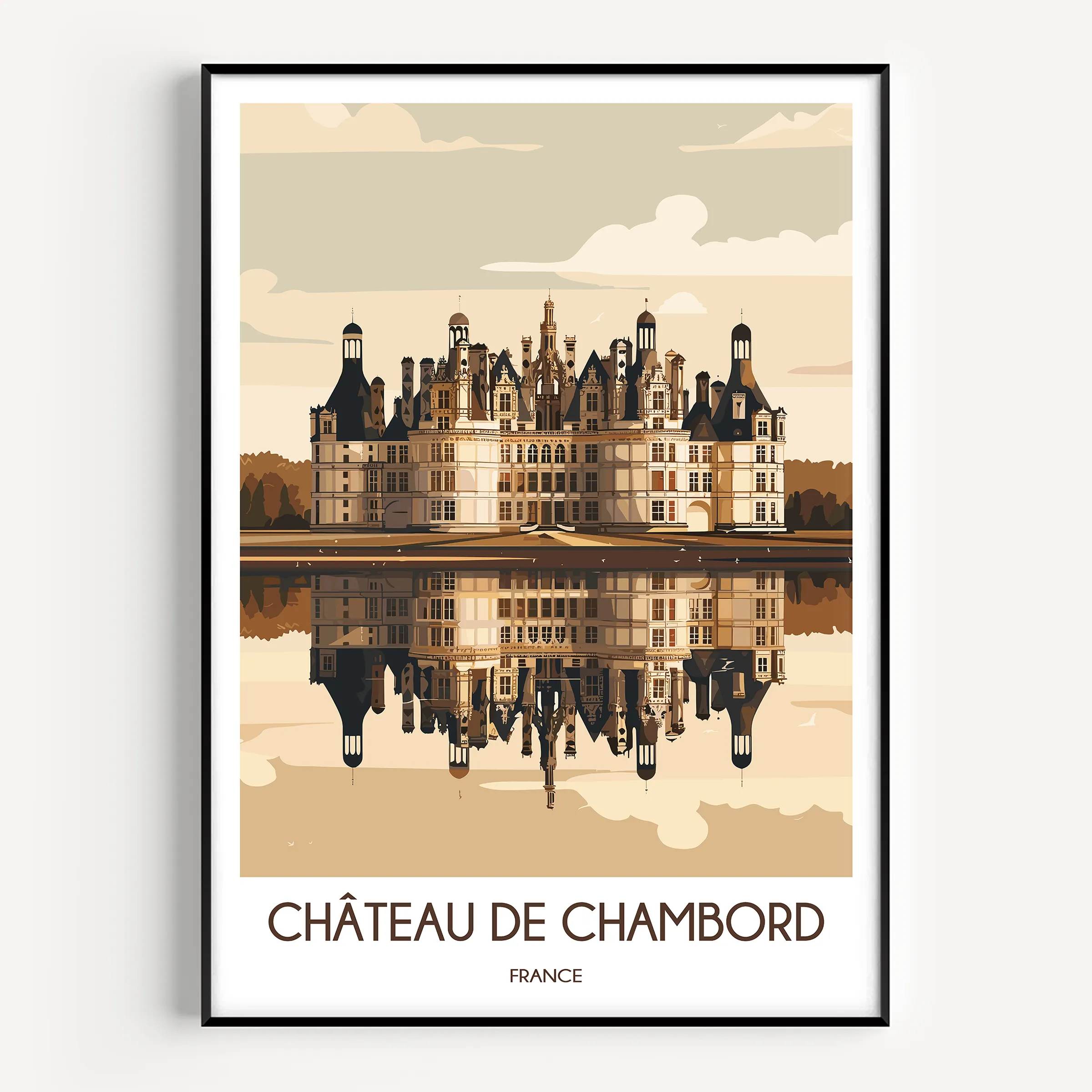 Chateau De Chambord Vintage Style Print