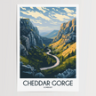 Cheddar Gorge Retro Travel Illustration