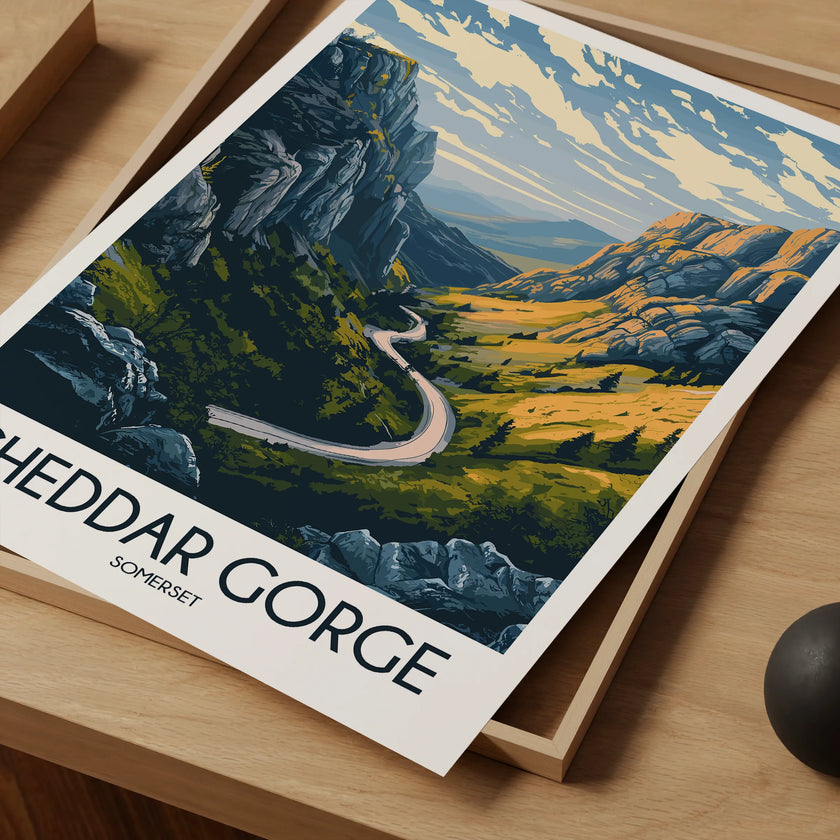 Cheddar Gorge Vintage Style Print