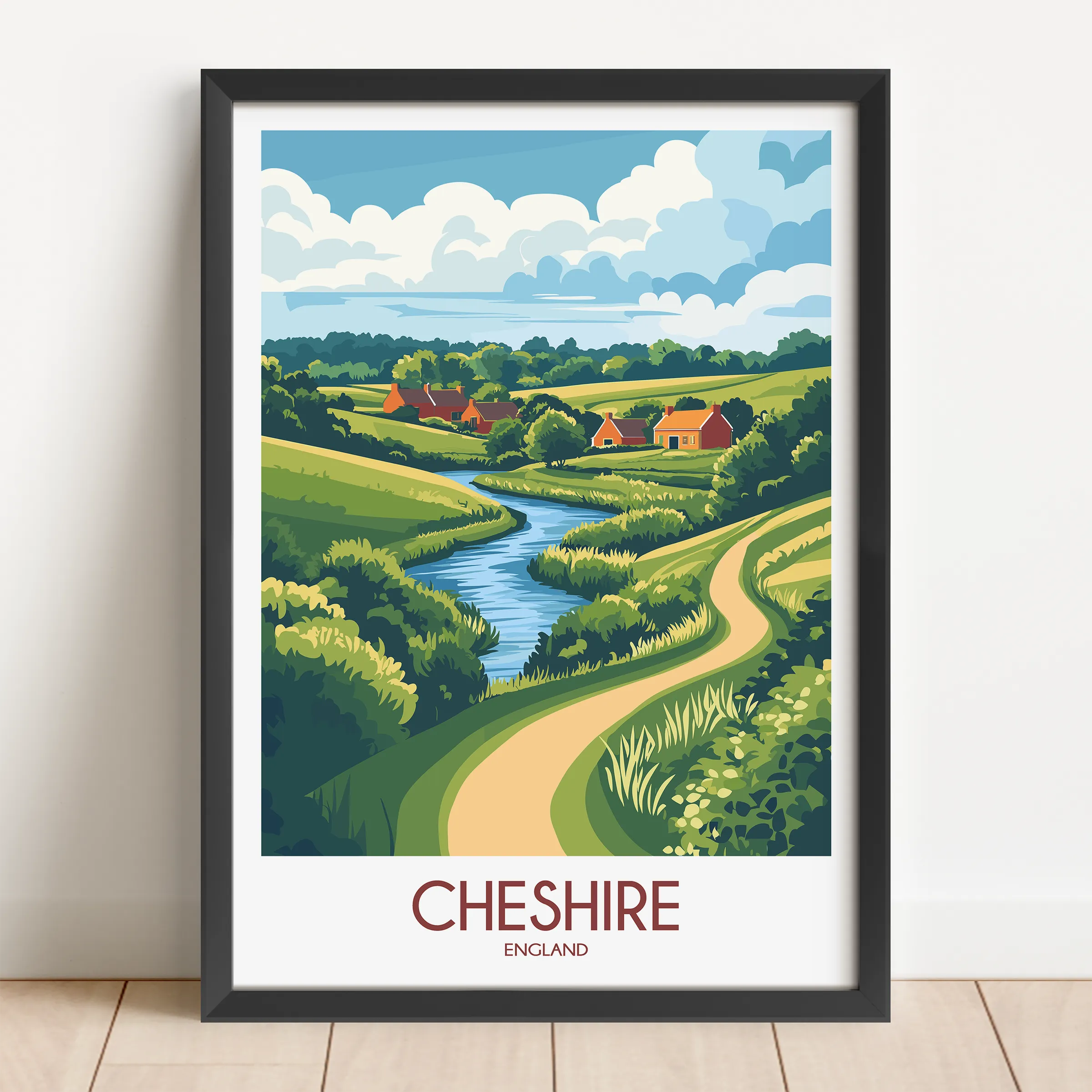 Cheshire Retro Travel Illustration