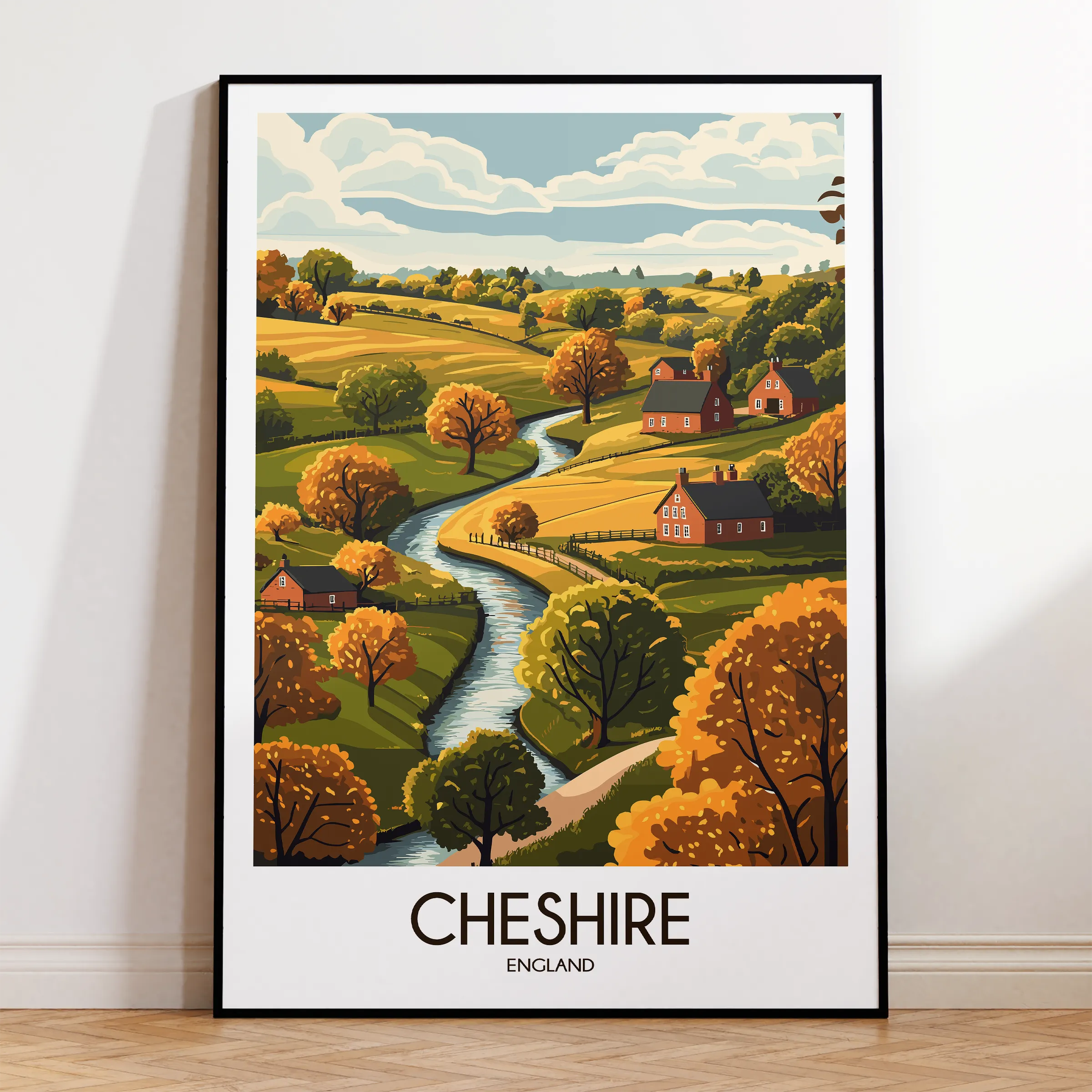 Cheshire Retro Travel Illustration