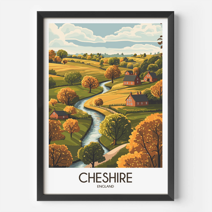 Cheshire Vintage Style Print