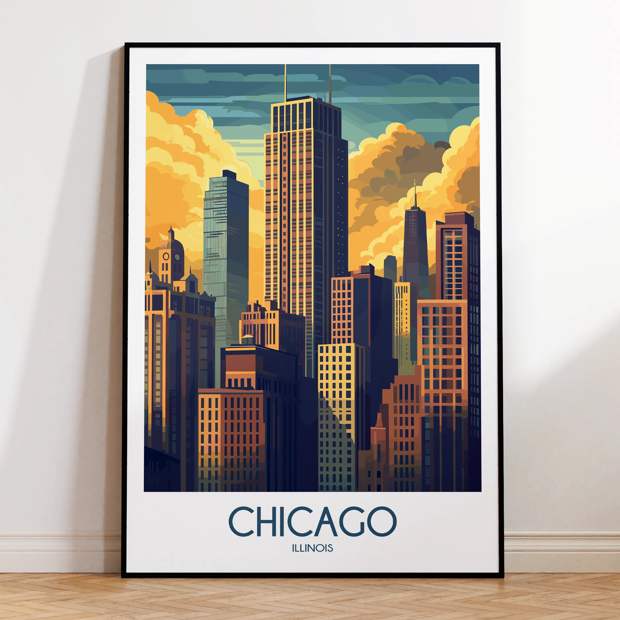 Chicago Modern Travel Poster