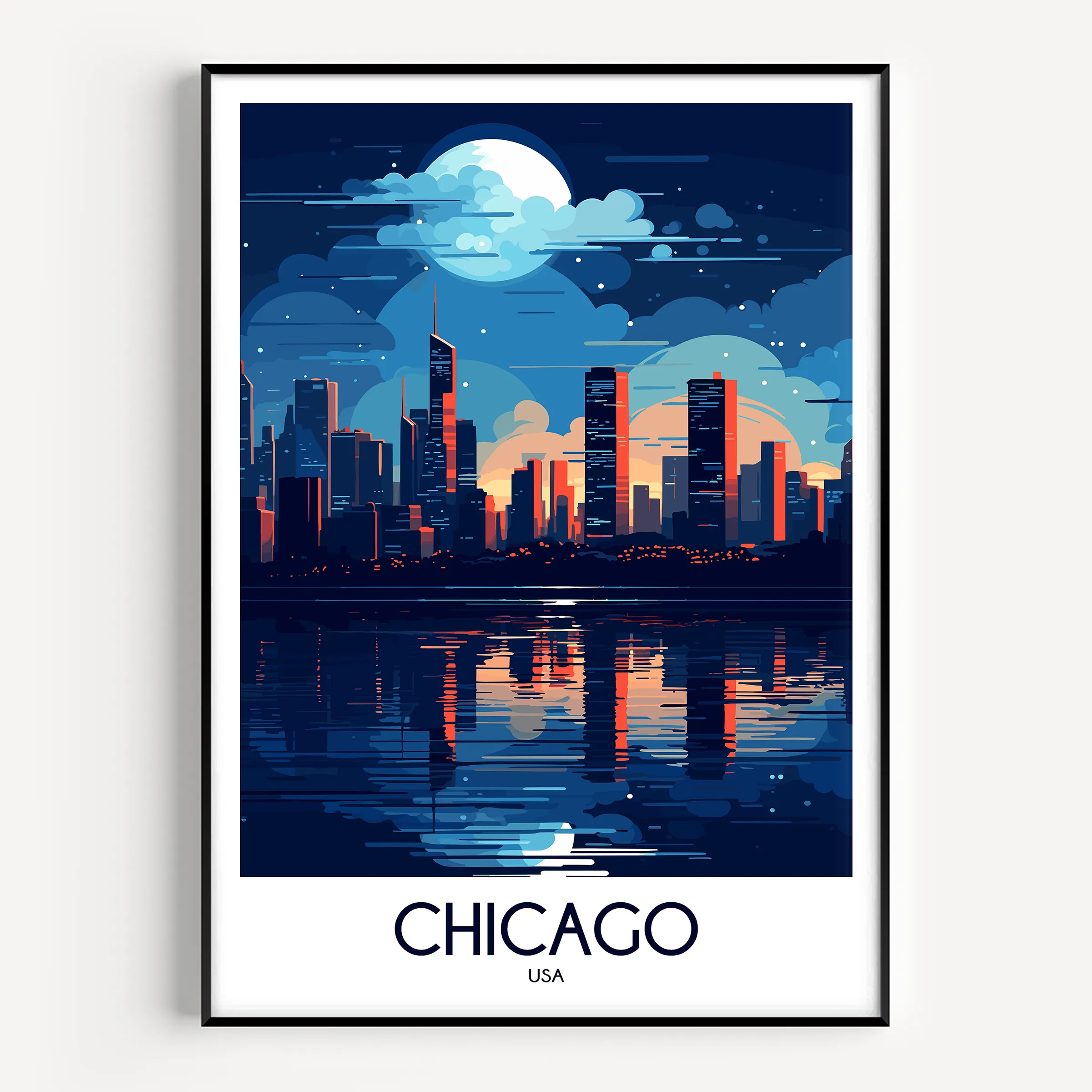 Chicago Modern Travel Poster