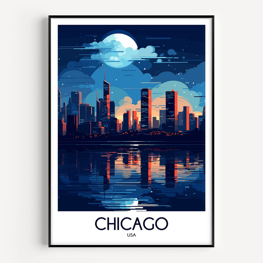 Chicago Modern Travel Poster