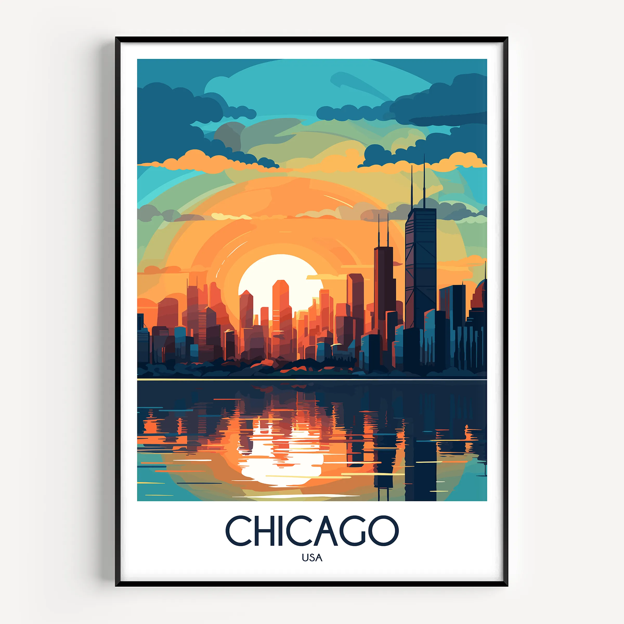 Chicago Modern Travel Poster