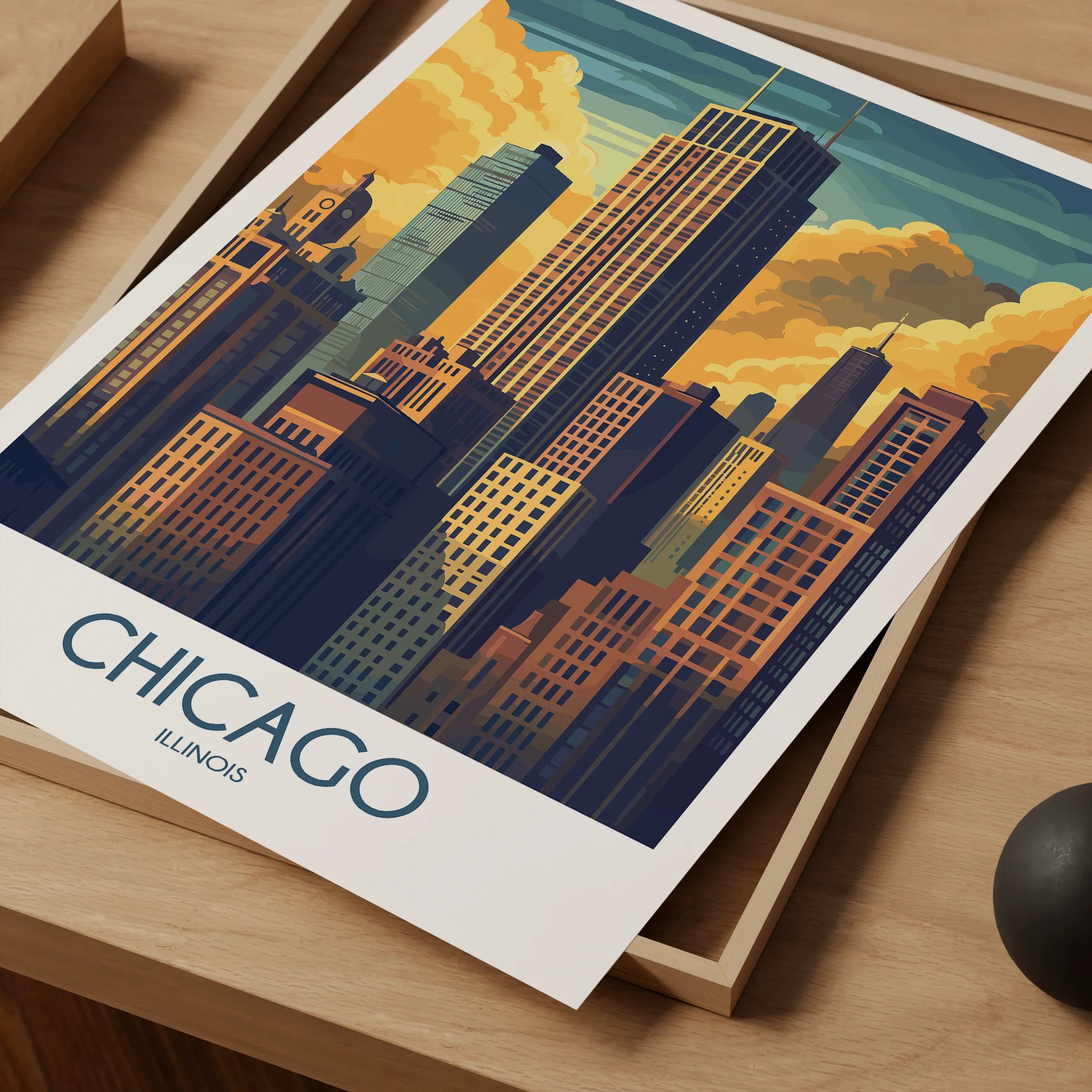 Chicago Retro Travel Illustration
