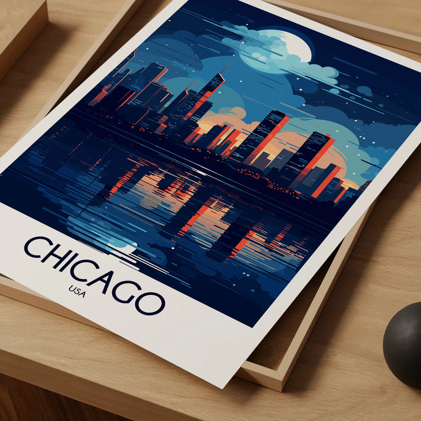 Chicago Retro Travel Illustration