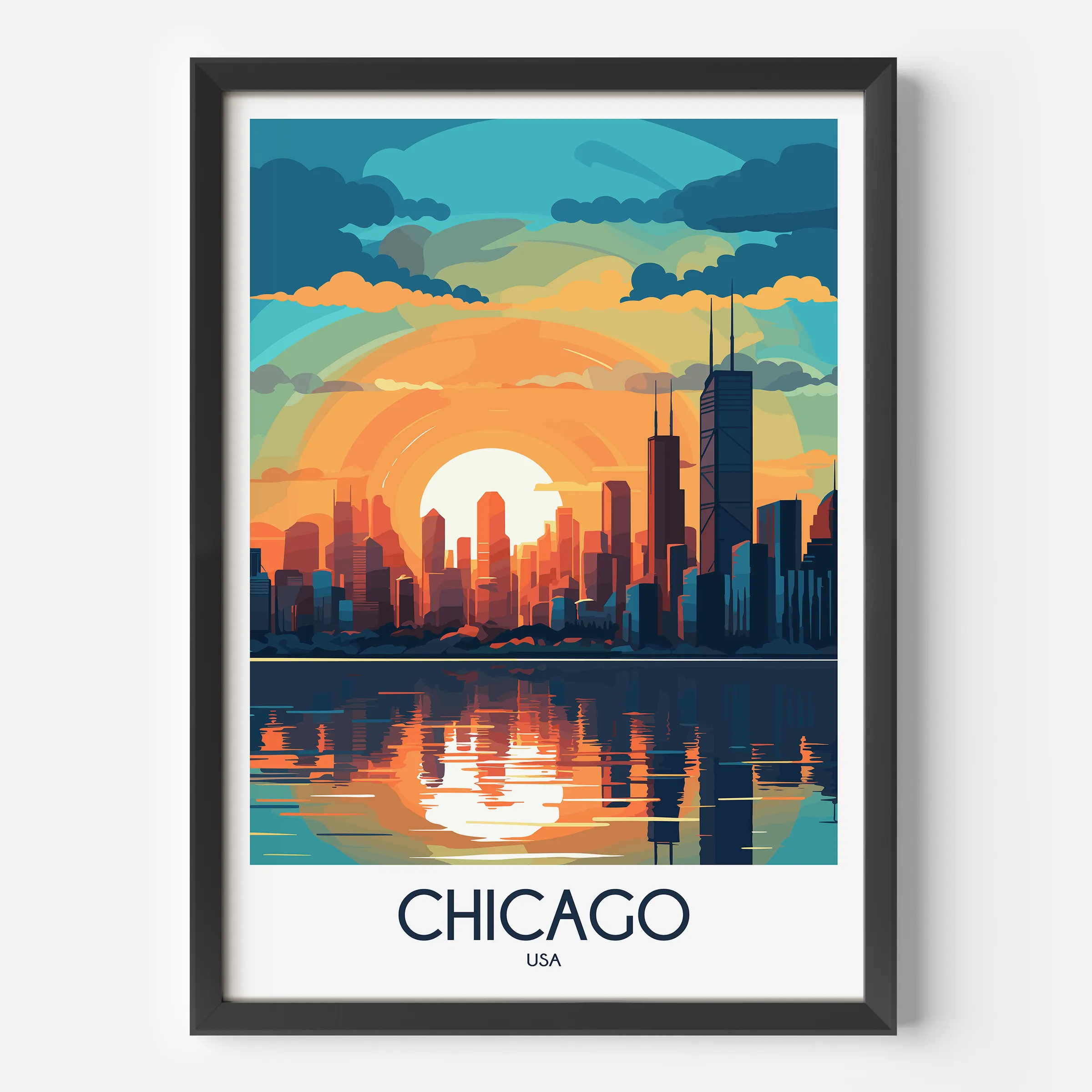 Chicago Retro Travel Illustration