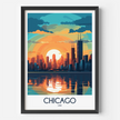 Chicago Retro Travel Illustration