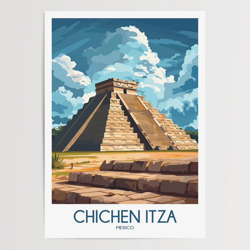 Chichen Itza Minimalist Wall Art