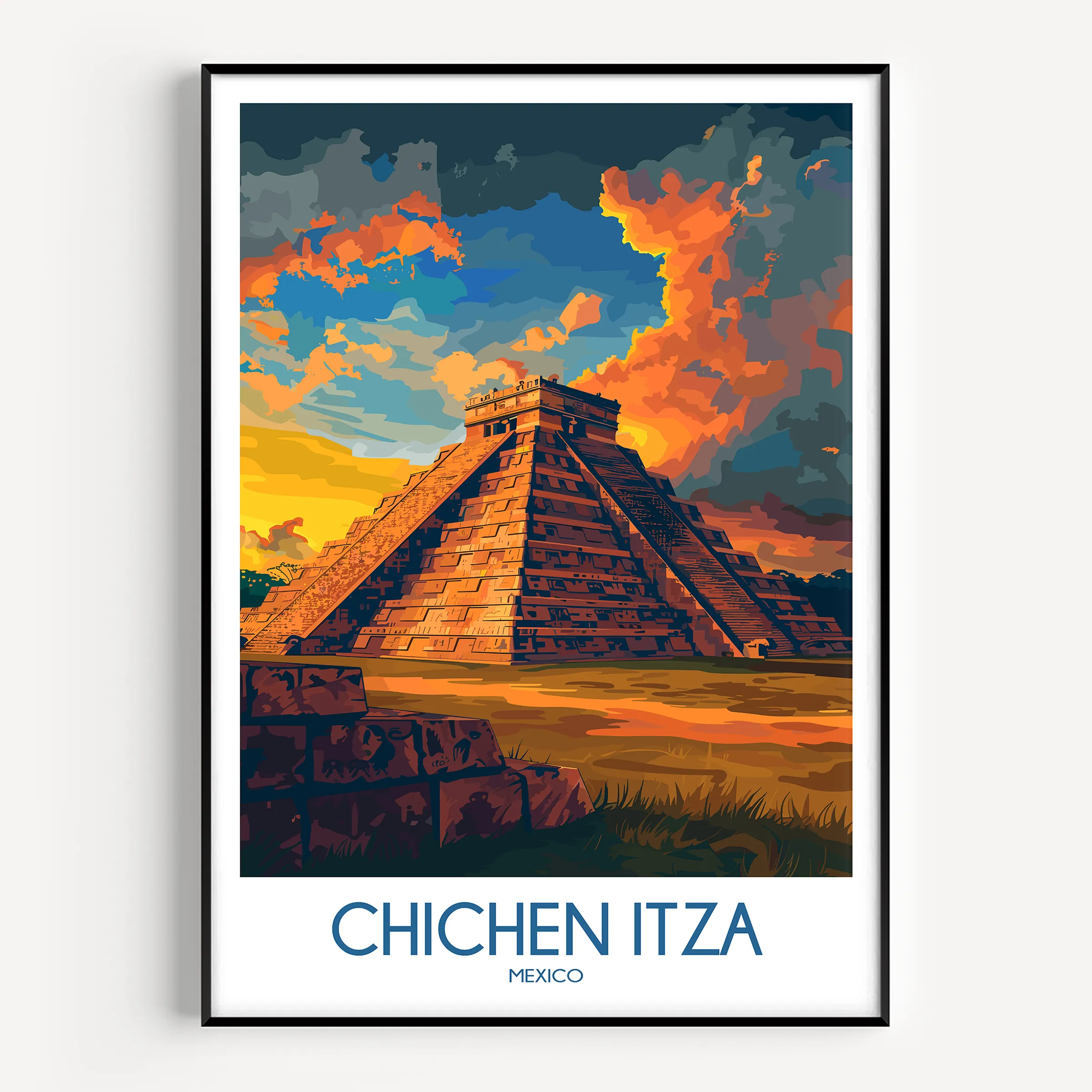 Chichen Itza Minimalist Wall Art