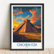 Chichen Itza Retro Travel Illustration